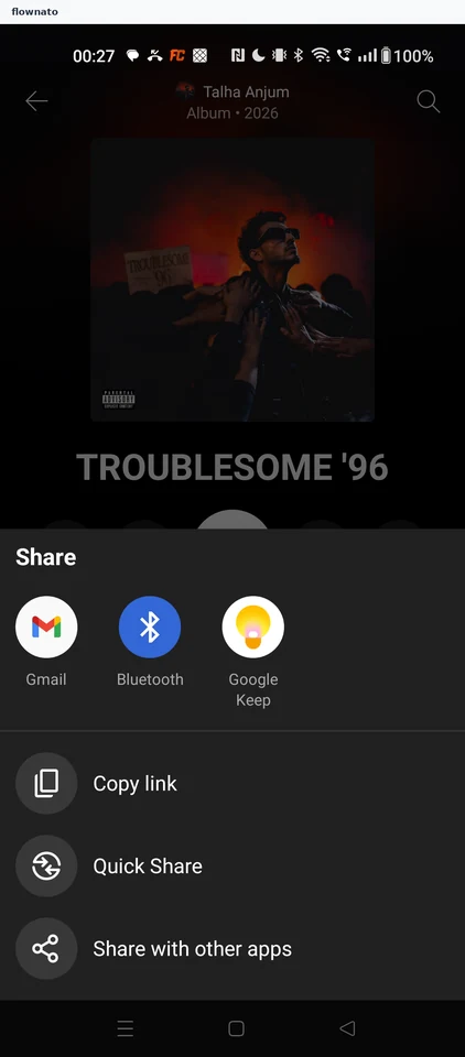 YouTube Music: Share sheet opens