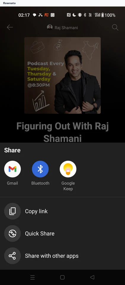 YouTube Music: Share sheet