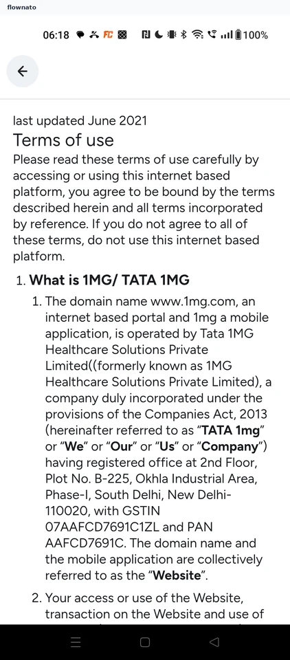 Tata 1mg: Terms of use