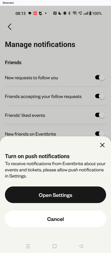 Eventbrite: Manage notifications
