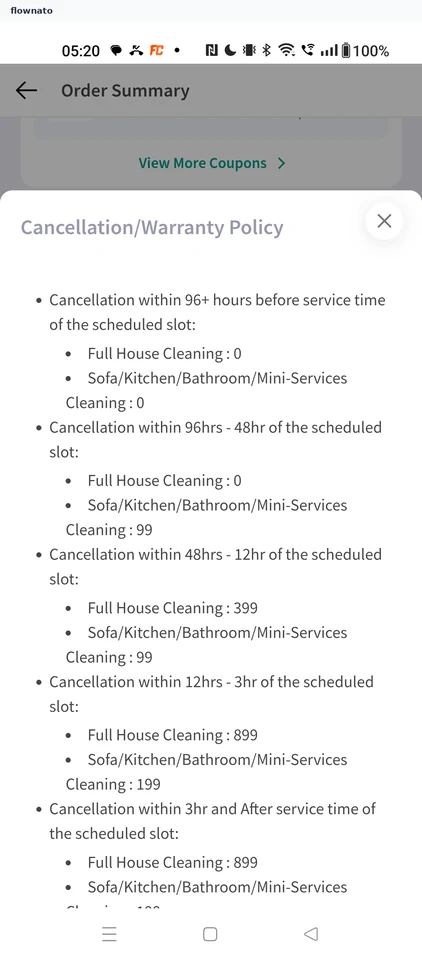 NoBroker: Cancellation fees by notice