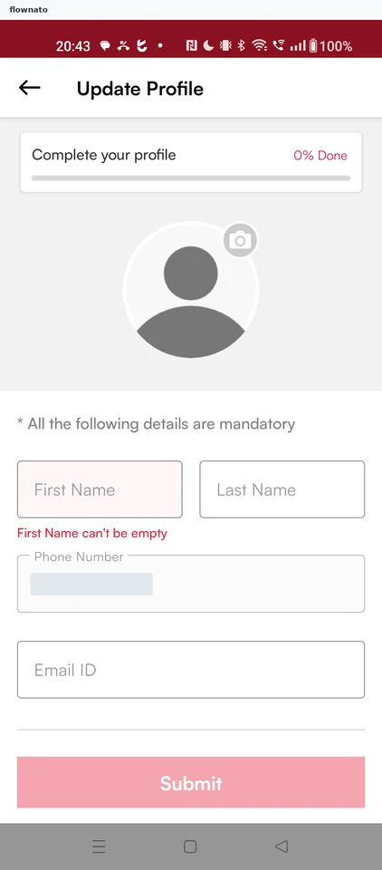 Licious: Update Profile