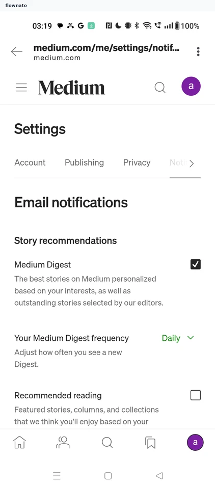 Medium: Recommended reading off