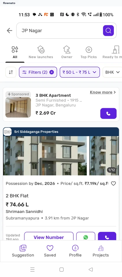Housing: Sale results in JP Nagar