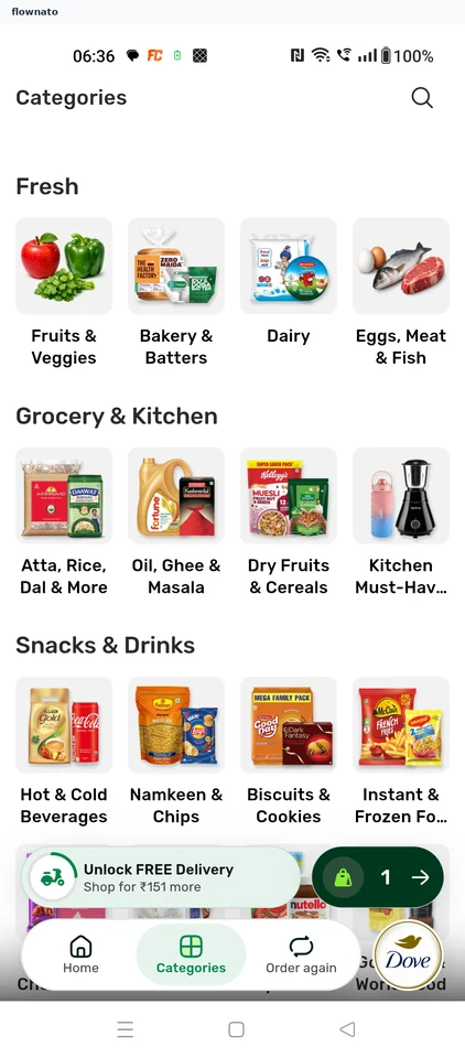 bigbasket: Choose a department