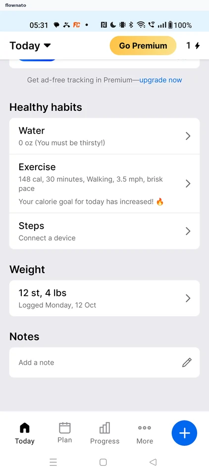 MyFitnessPal: Open the logged exercise