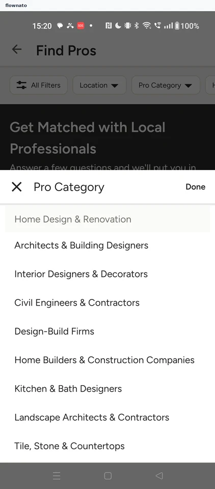 Houzz: Find Pros