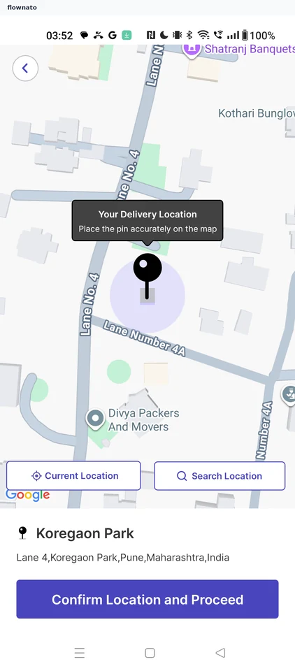 EatSure: Confirm the map pin