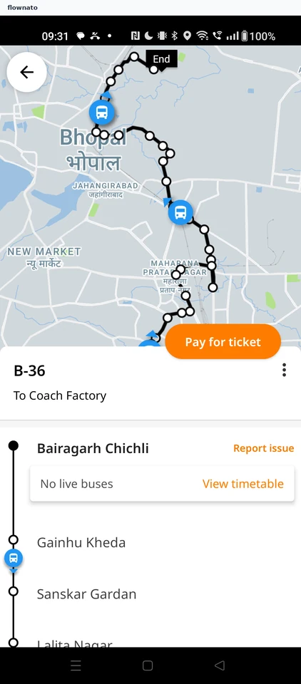 Chalo: The bus's route