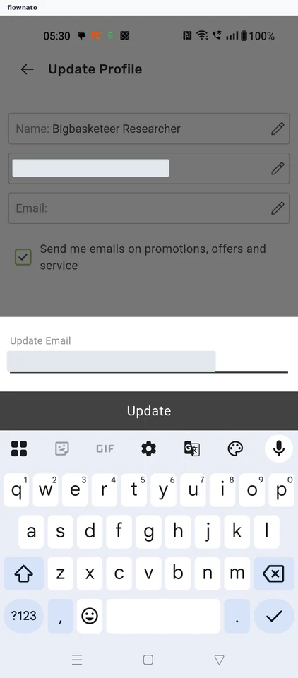 bigbasket Update profile