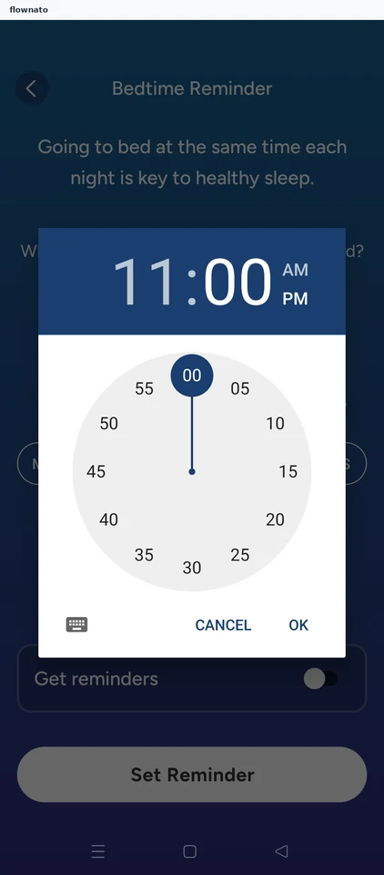 Calm: Bedtime reminder