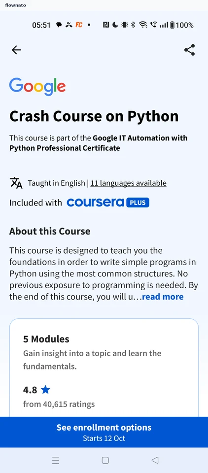 Coursera: Truncated description