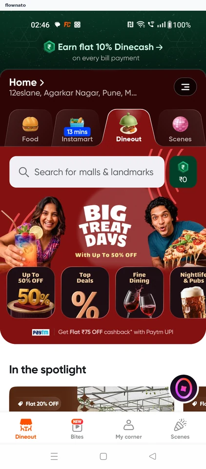 Swiggy Dining landing
