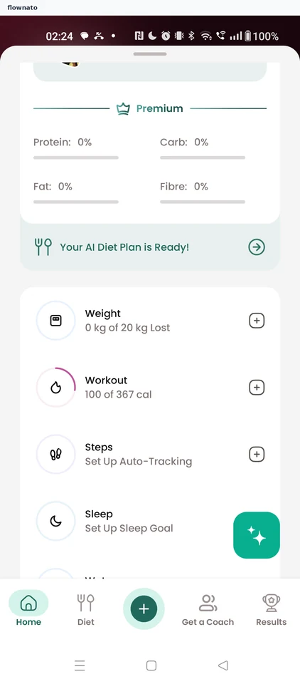 Healthify: Weight card on Home
