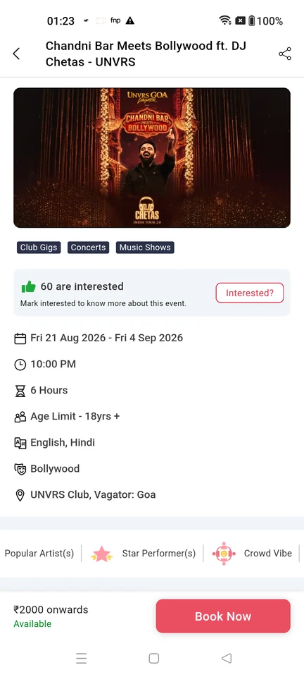 Event details and venue