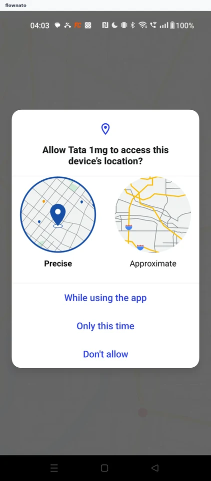 Tata 1mg: Location permission prompt