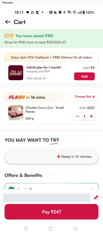 Licious: Cart