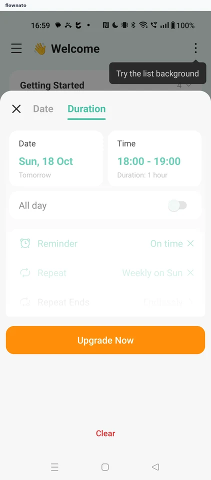 TickTick: Duration scheduling (Premium)