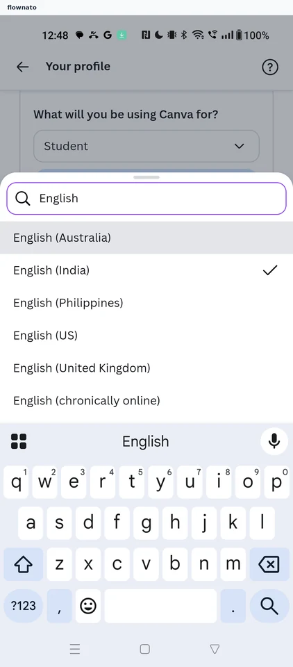 Canva: Search languages