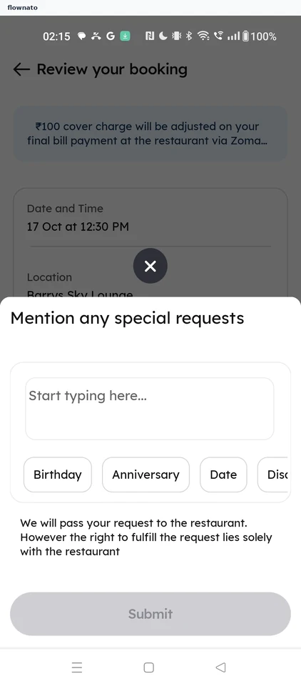 Zomato: Special requests