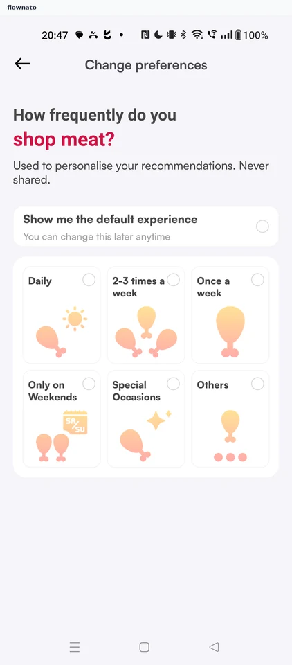 Licious: Meat-buying frequency picker