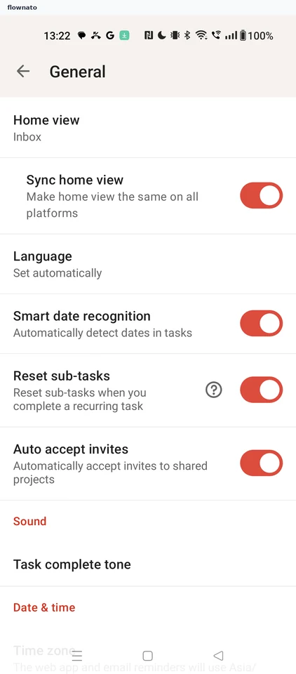 Todoist: General settings