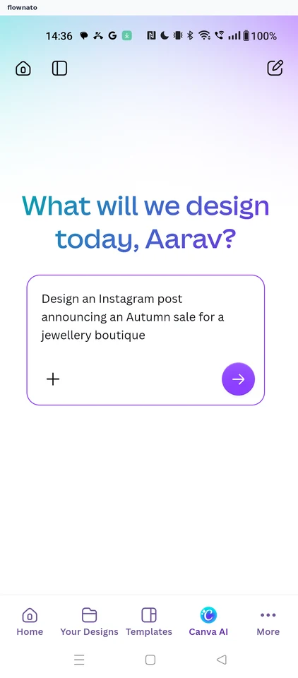 Canva: Write the prompt