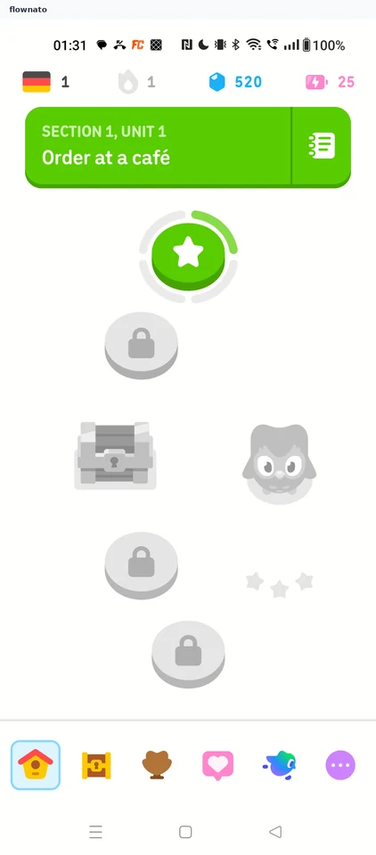 Duolingo: Learn home course path