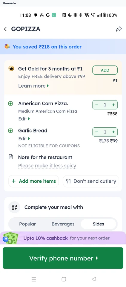 Zomato: Cart
