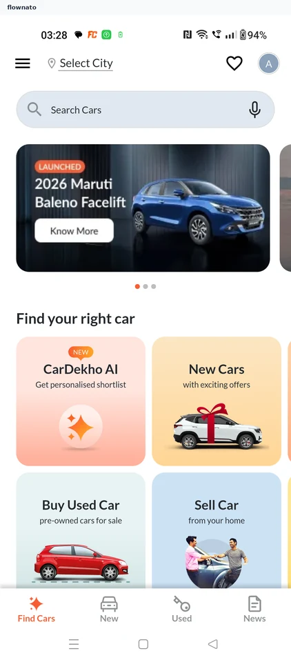 CarDekho: Start from Find Cars