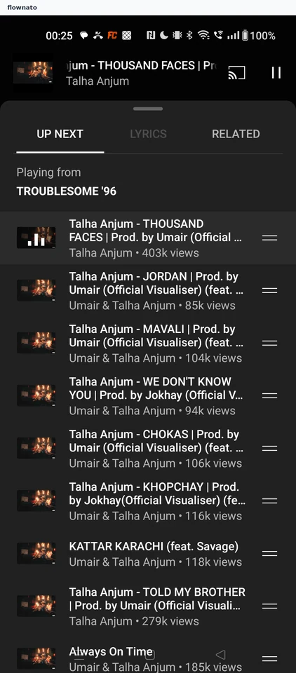 YouTube Music: Album queue