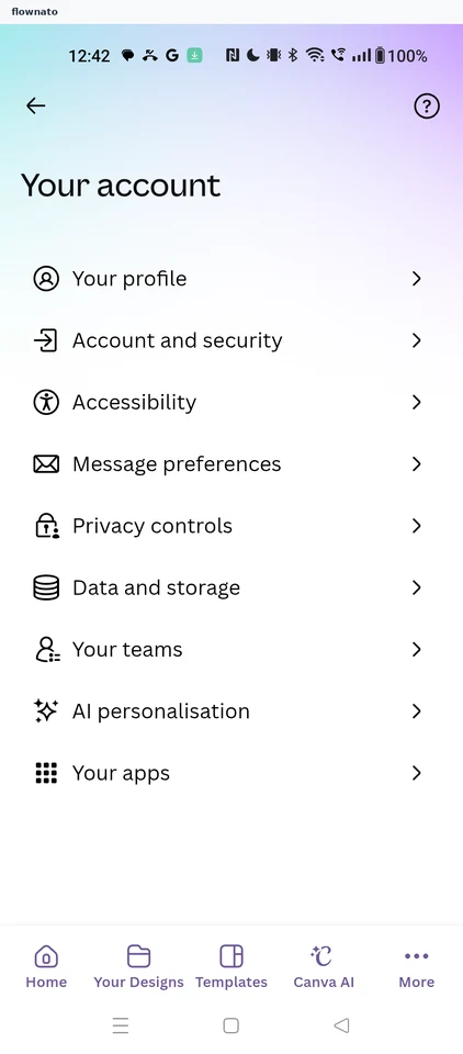 Canva: Your account