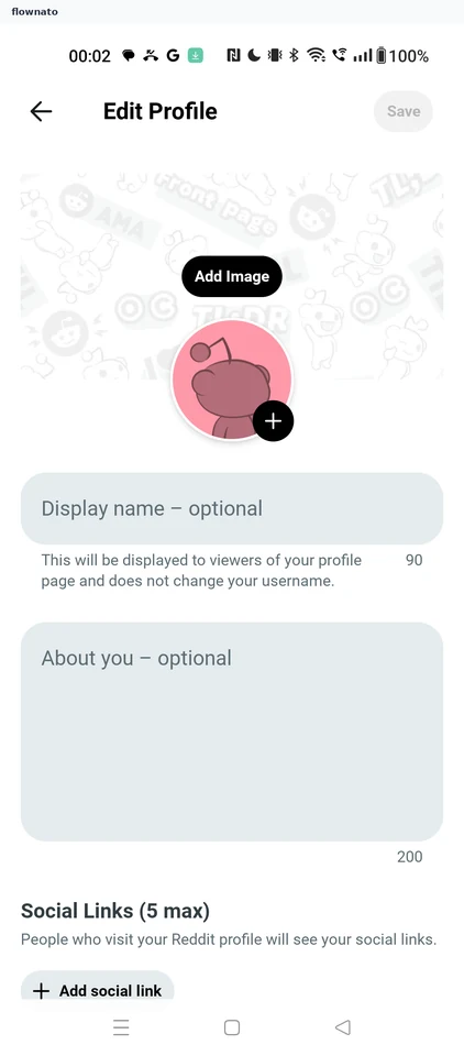 Reddit: Edit profile