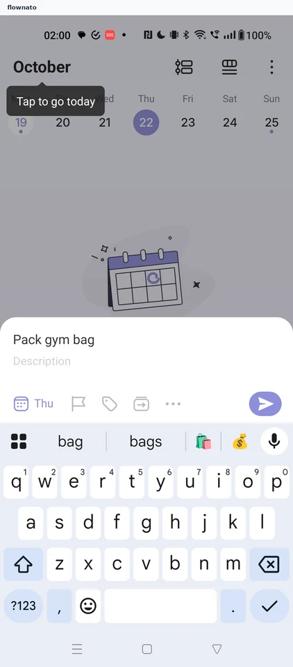 Quick-add task sheet