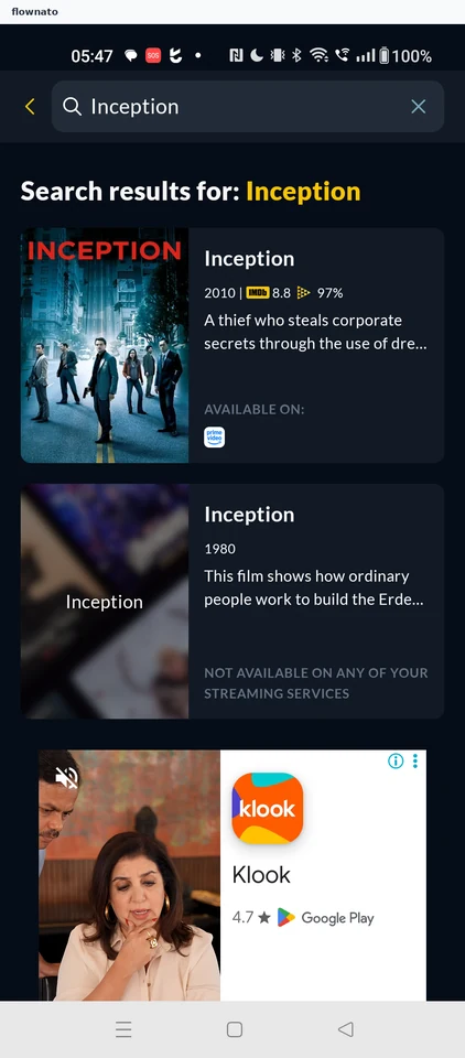 JustWatch: Search results
