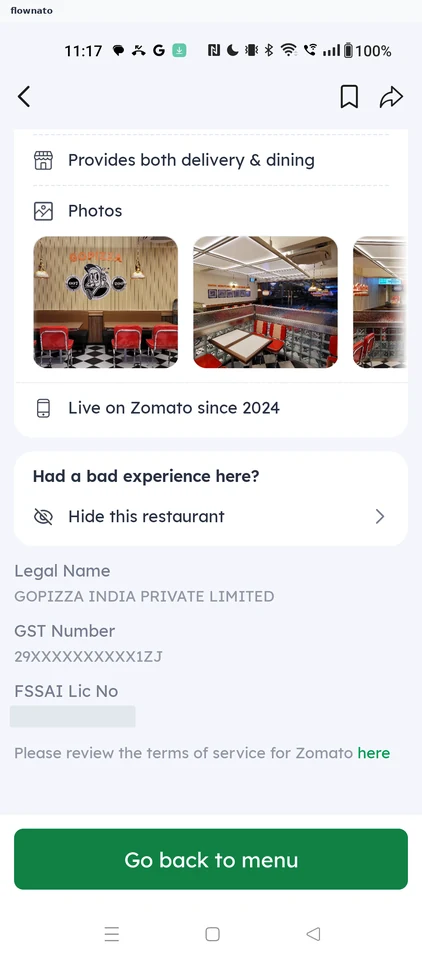 Zomato: Restaurant info