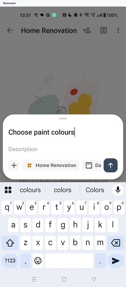 Todoist: Task typed