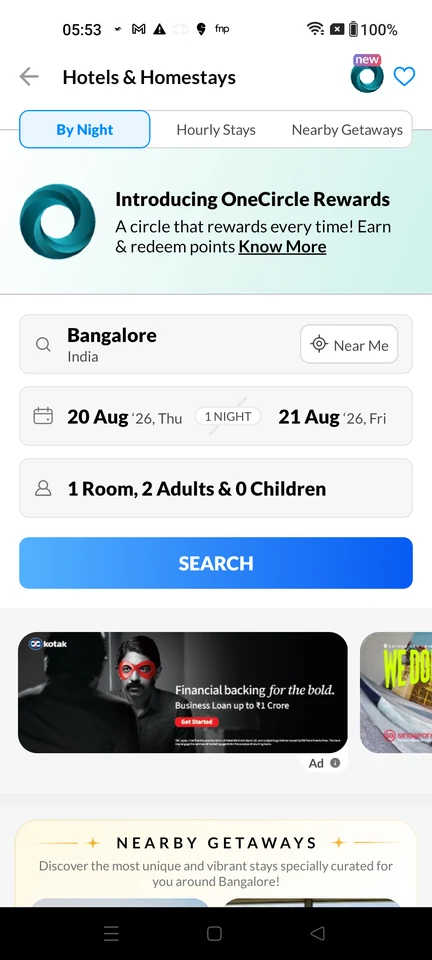 MakeMyTrip: Set city, dates and guests