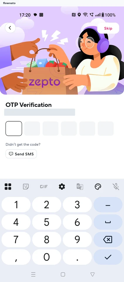 Zepto: OTP verification