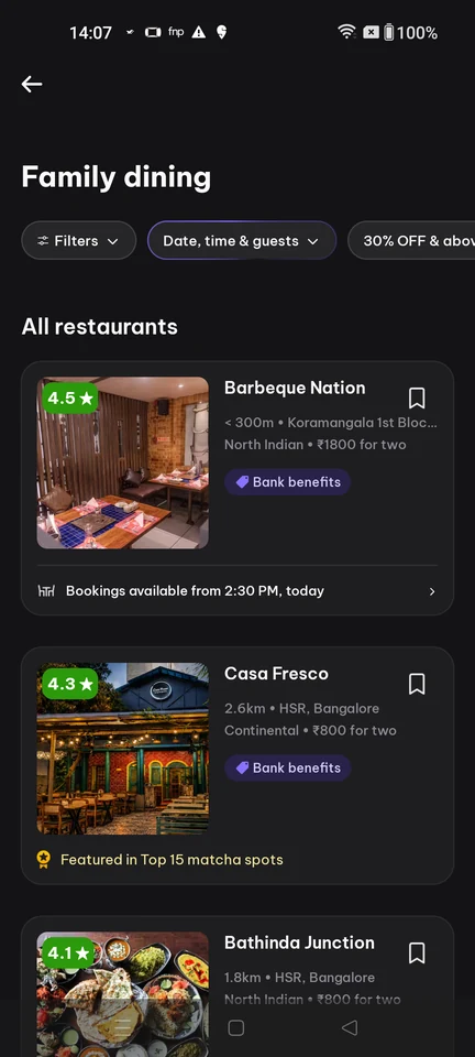 District: Choose a restaurant