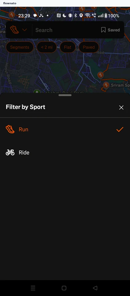 Strava: Maps tab: segment discovery