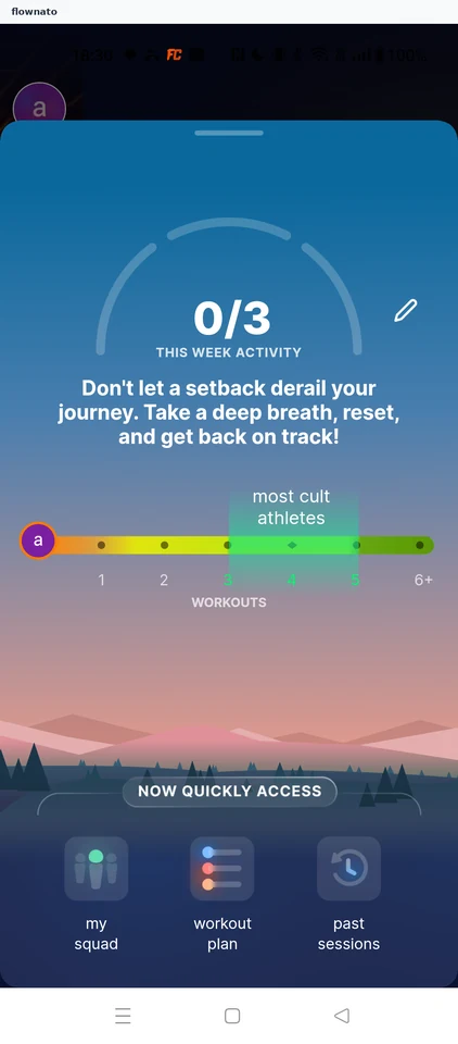 cult.fit: Weekly activity sheet