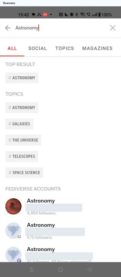 Flipboard: Search results