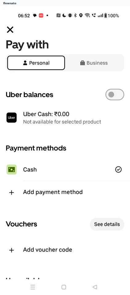 Uber: Pay with
