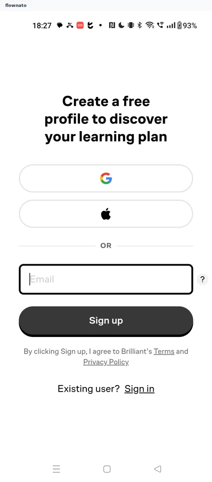 Brilliant: Profile sign-up