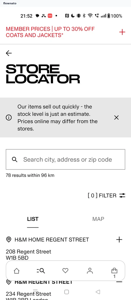 H&M: Store locator