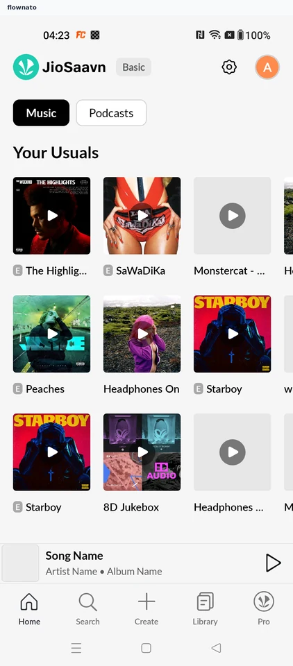 JioSaavn: Home