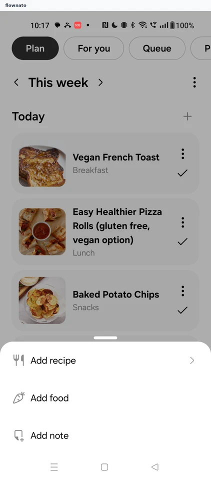 Samsung Food: Add menu