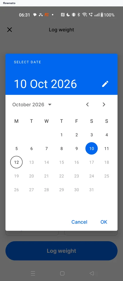 MyFitnessPal: Confirm 10 Oct
