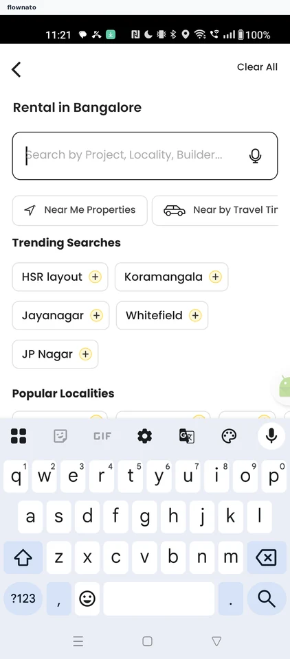 Squareyards: Locality search